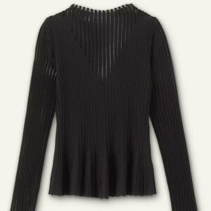 Black Ribbed Knit Sweater